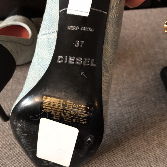 Diesel denim & black heel shoes size EUR 37 - Picture 4 of 6